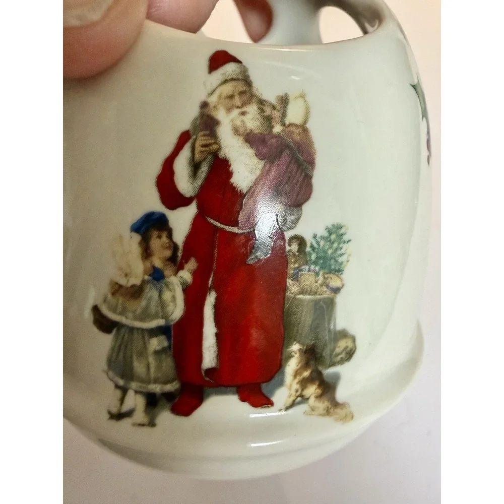 Vintage 4 Piece Crowne Oakes Designs Ceramic Bathroom Set England Santa Holly